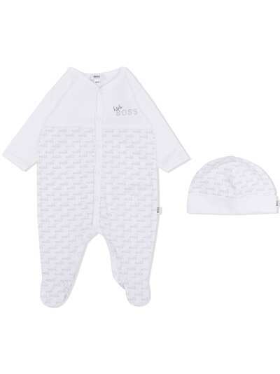 BOSS Kidswear комплект из пижамы и шапки с логотипом