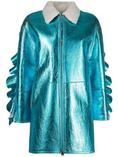 Liska пальто на молнии с эффектом металлик BALLA