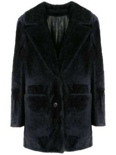 Yves Salomon однобортное пальто с заостренными лацканами 20E20EYM60478MERL