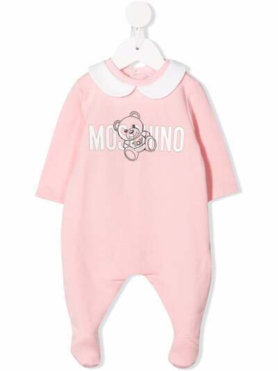 Moschino Kids ромпер с длинными рукавами и логотипом