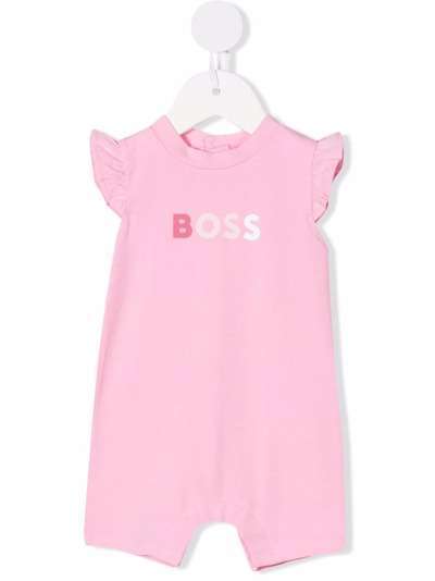 BOSS Kidswear ромпер с оборками и логотипом