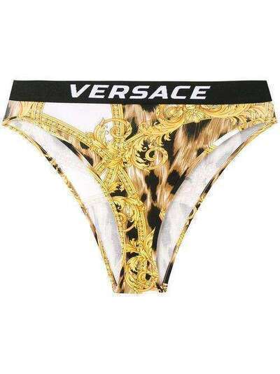 Versace плавки бикини с леопардовым принтом AUD05050AV00215