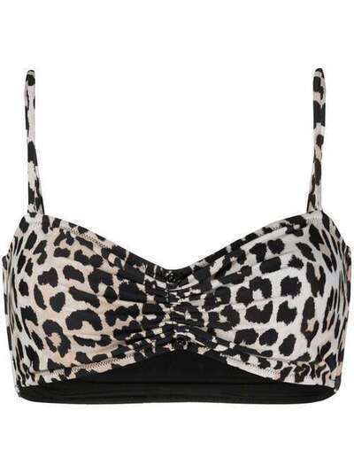 GANNI leopard-print bikini top A2398