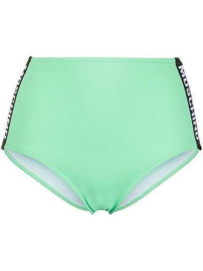 Moschino high-waisted logo-stripe bikini bottoms A71025508