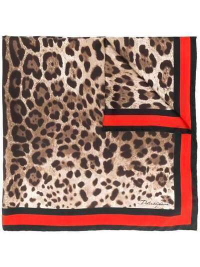 Dolce & Gabbana шейный платок с леопардовым принтом FN090RGDQ76