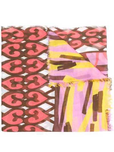 Altea шарф с абстрактным принтом и бахромой 261