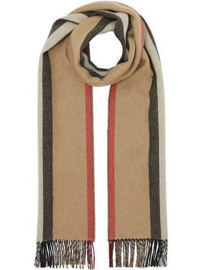 Burberry двусторонний кашемировый шарф в полоску Icon Stripe 8018770