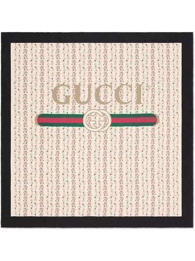 Gucci платок с принтом роз и логотипа 4991233G001