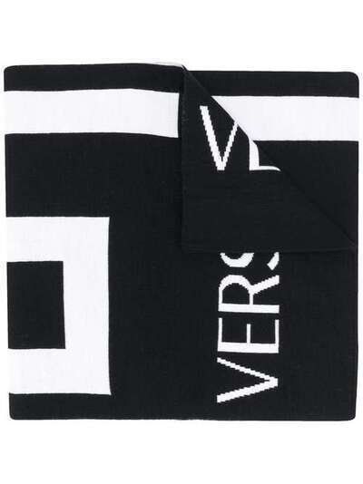 Versace трикотажный шарф с узором Greca