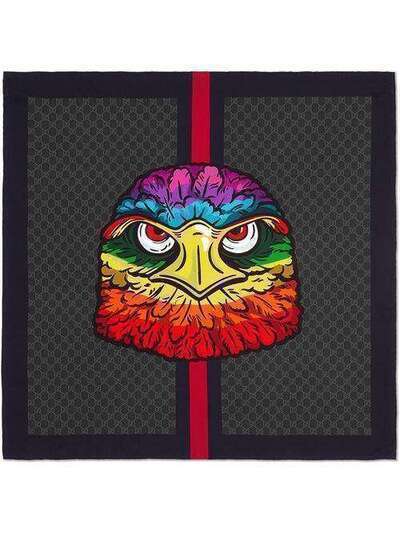 Gucci платок с узором GG и изображением орла 5459404G001