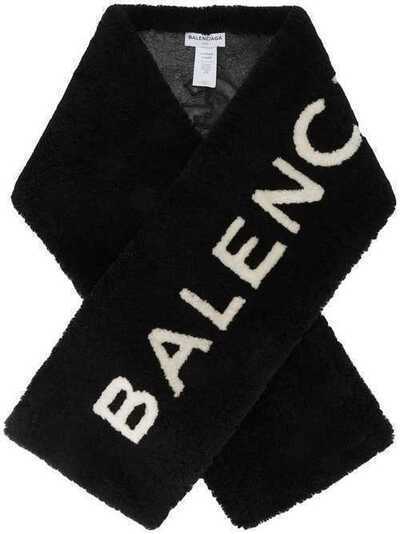 Balenciaga шарф с логотипом из овчины 436395TSH11