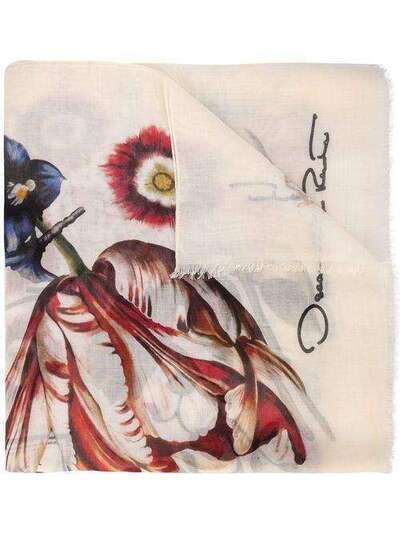Oscar de la Renta платок с цветочным принтом 20RA202FCMECM
