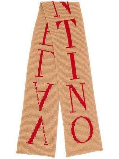 Valentino шарф в рубчик с логотипом SY0ET00CSZL