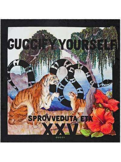Gucci платок с принтом 'Guccify Yourself' 4991363G001