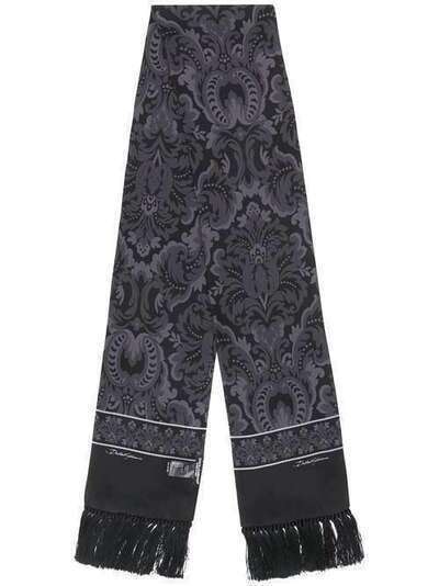 Dolce & Gabbana шарф с бахромой и принтом GQ214EG0X79