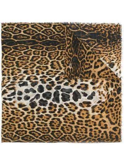 Saint Laurent платок с леопардовым принтом 4655263Y667
