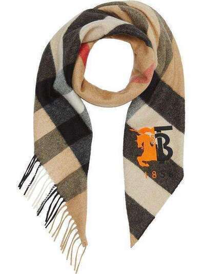 Burberry клетчатый шарф с логотипом 8025746