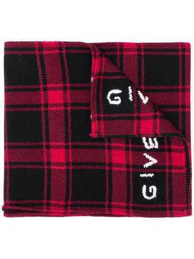 Givenchy клетчатый шарф с логотипом BP001TP04H