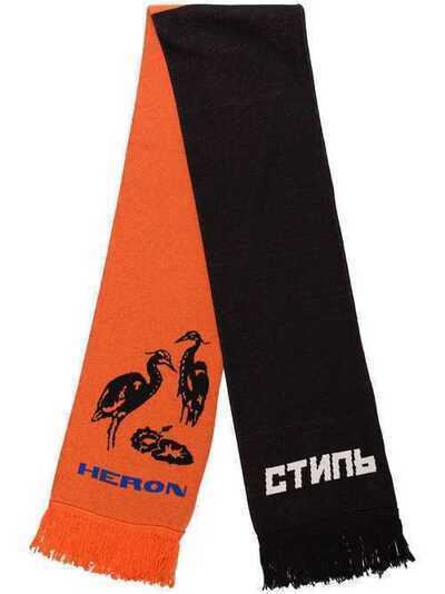 Heron Preston шарф вязки интарсия с логотипом HMMA002F198560038819