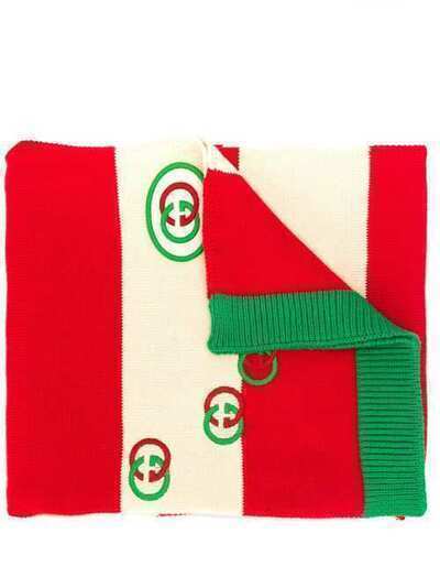 Gucci полосатый шарф с узором GG 5763484G111