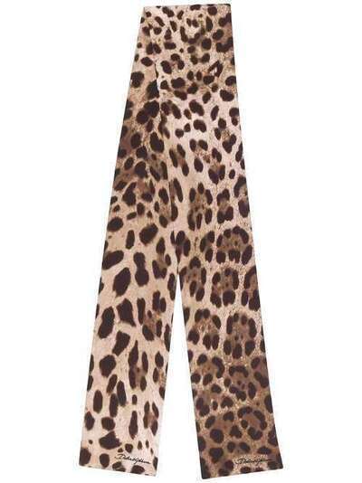 Dolce & Gabbana шейный платок с леопардовым принтом GQ208EG0T83
