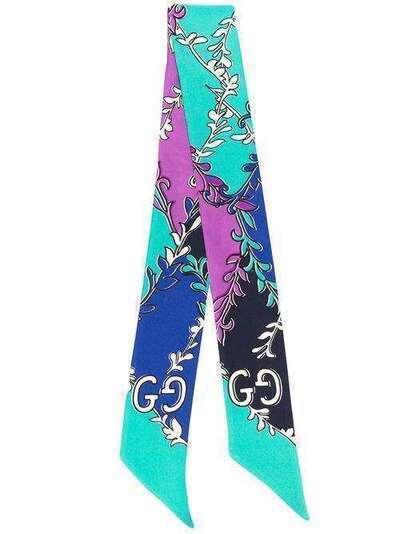 Gucci узкий шарф с цветочным принтом 6092083G001