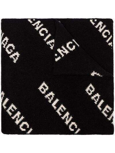 Balenciaga шарф с логотипами вязки интарсия 555276T1471
