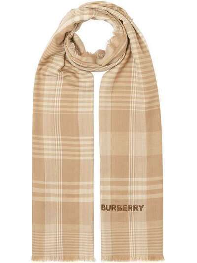 Burberry шарф с вышитым логотипом 8029388