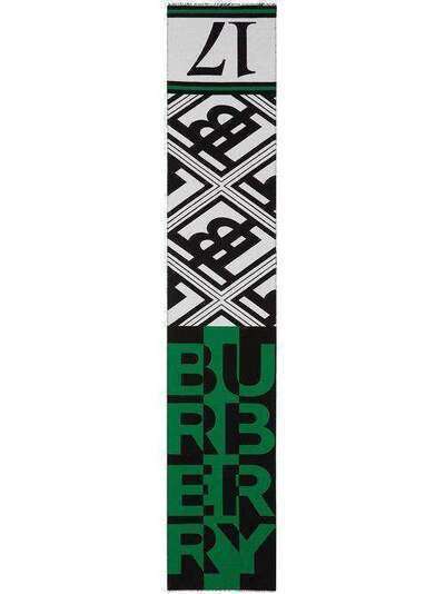 Burberry шарф с контрастным логотипом 8023078