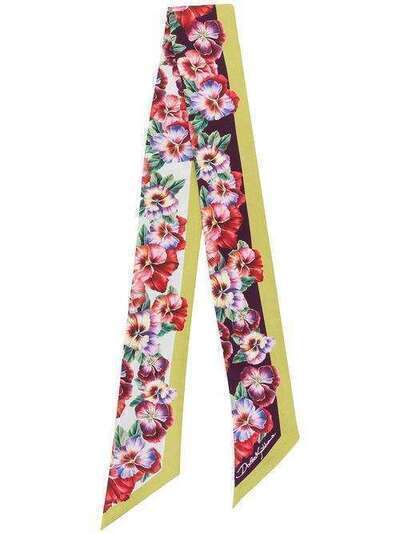 Dolce & Gabbana узкий шарф с цветочным принтом FS215AGDS58