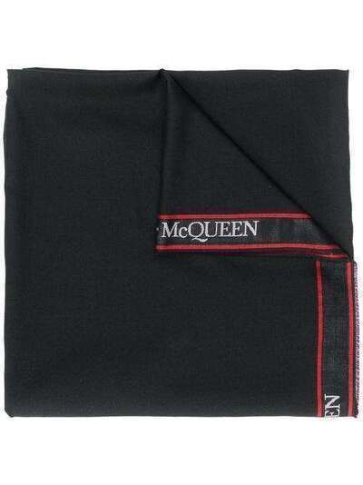 Alexander McQueen шарф с контрастной отделкой и логотипом 5959504807Q
