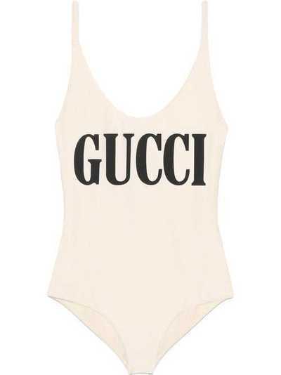Gucci блестящий купальник с принтом логотипа 501899XJANK