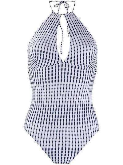 Fleur Of England купальник в полоску с вырезом халтер NAUTICALSTRIPEHALTERNECKSWIMSUIT