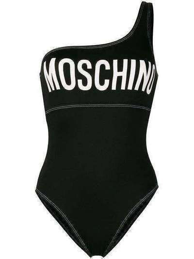 Moschino слитный купальник на одно плечо с логотипом A81185508