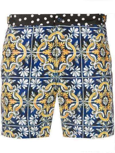 Dolce & Gabbana плавки-шорты с принтом Maiolica M4A95TOMU92