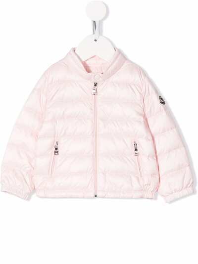 Moncler Enfant пуховик с нашивкой-логотипом