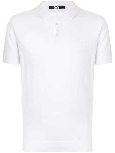 Karl Lagerfeld рубашка поло тонкой вязки с логотипом 655020010