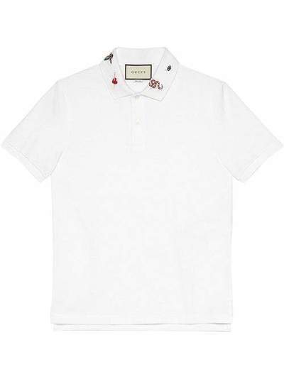 Gucci рубашка-поло с вышивкой 523059X9U96