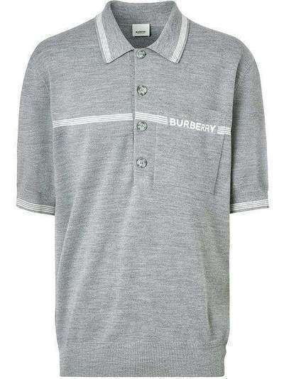 Burberry рубашка-поло с отделкой в полоску 4563807