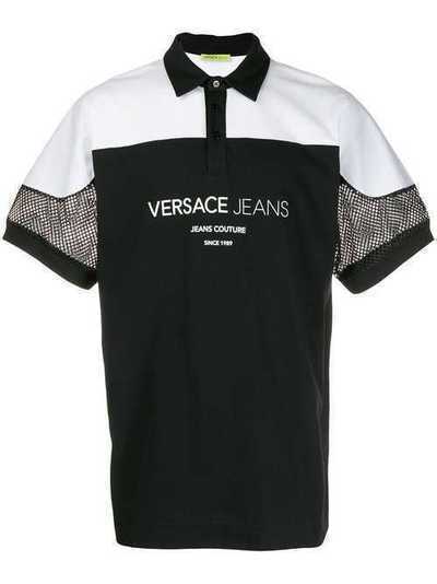 Versace Jeans Couture рубашка-поло с сетчатыми рукавами B3GTB7PA30169
