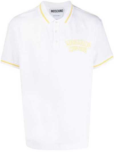 Moschino рубашка-поло с вышитым логотипом A12082042