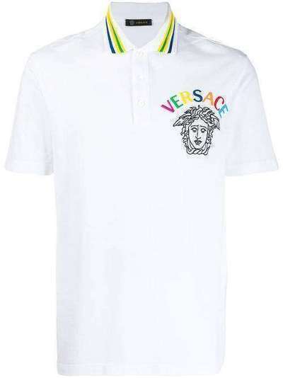 Versace рубашка-поло с вышивкой Medusa A83569A223004