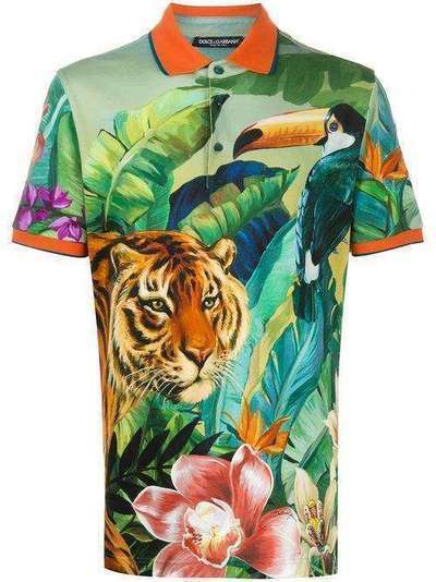 Dolce & Gabbana рубашка-поло с принтом Jungle G8LB0TFI7VB