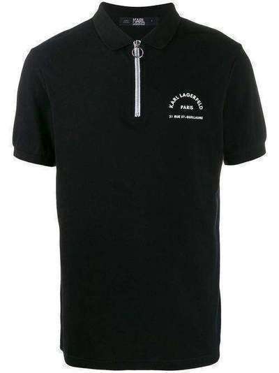 Karl Lagerfeld рубашка-поло с воротником на молнии и логотипом 95KM1704999