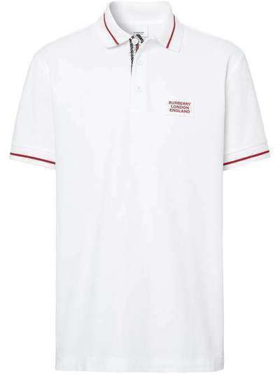 Burberry рубашка-поло с нашивкой-логотипом 8025973