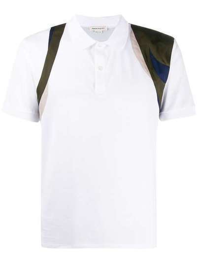 Alexander McQueen рубашка-поло с асимметричной аппликацией 595586QOX01