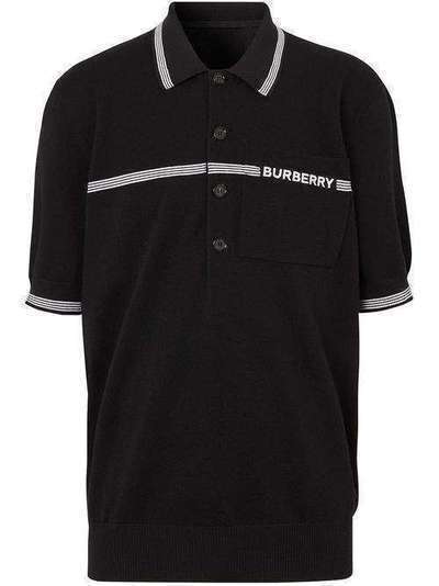 Burberry рубашка-поло с вышитым логотипом 4563806
