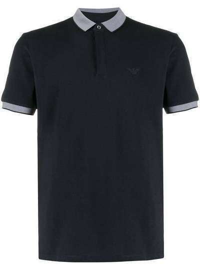 Emporio Armani рубашка-поло с принтом на воротнике 3H1F951J46Z