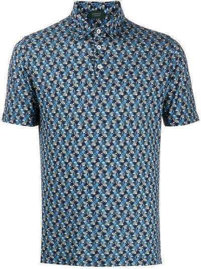 Zanone рубашка-поло с геометричным принтом 812383ZJ395