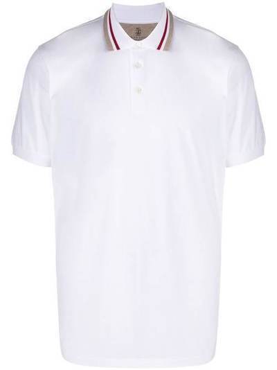 Brunello Cucinelli рубашка-поло с полосатым воротником M0T618327CV330
